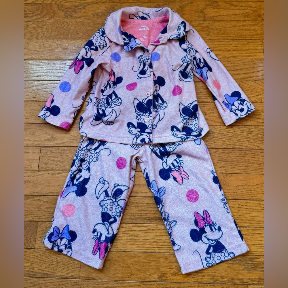 Disney Minnie Mouse Two Piece Flannel Pajamas
